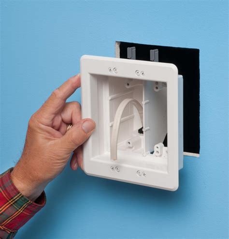 electrical box for behind tv|recessed electrical outlet for tv.